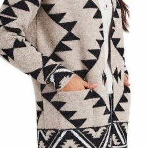 Frye Black and Cream Southwestern  Cardigan